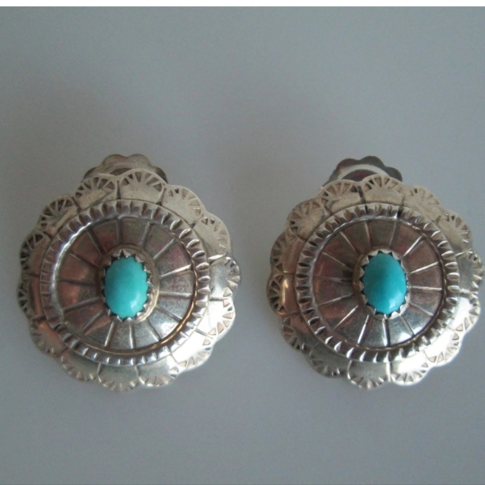 Southwestern Sterling Silver and Turquoise Earrings